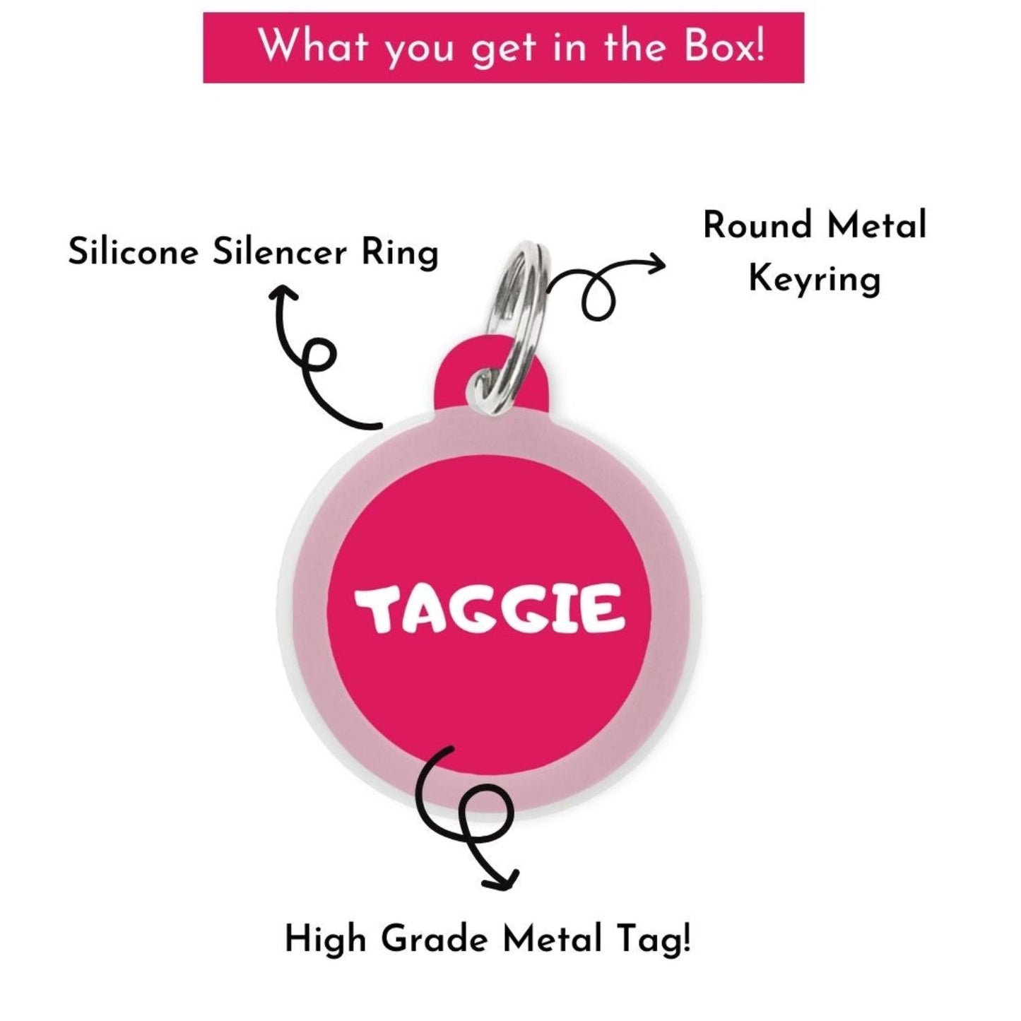 Taggie - Comic Pop Red Pet ID Tag For Dogs & Cats