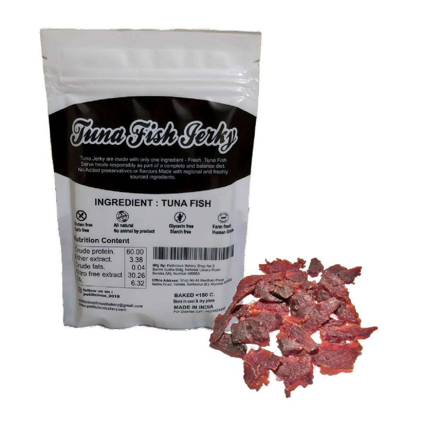 Petilicious - Dry Tuna Fish Jerky Cat | Dog Food Healthy & Tasty Pet Treats