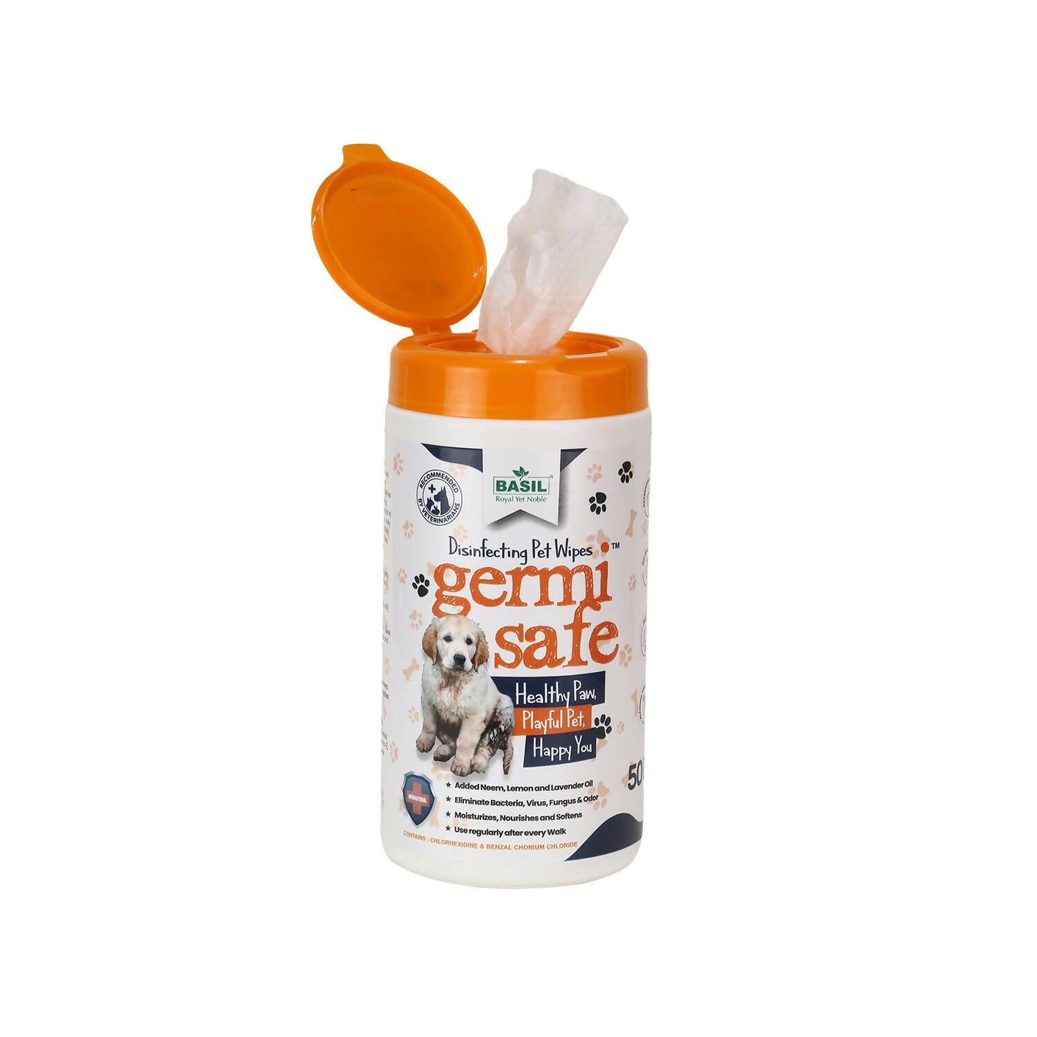 Basil Germisafe Disinfecting Pet Wipes PetKonnect