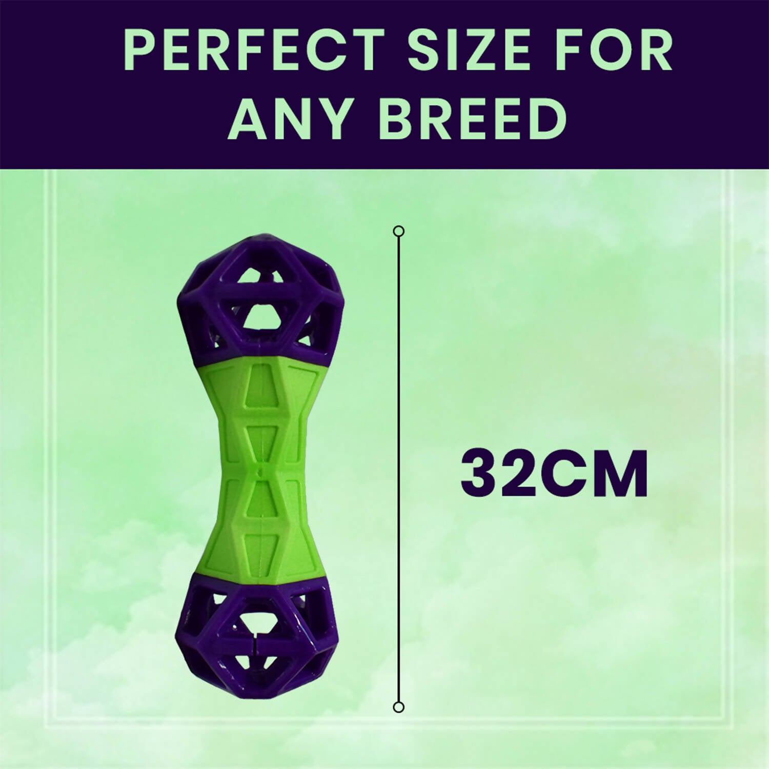 Basil Squeaky Dumbbell with Treat Dropper For Dogs PetKonnect