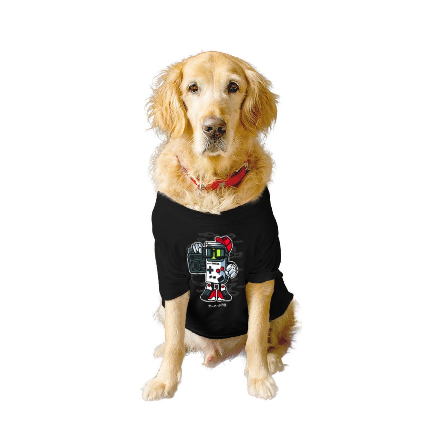 Ruse XX-Small (Chihuahuas, Papillons) / Black Ruse Basic Crew Neck "Game Kid" Printed Half Sleeves Dog Tee