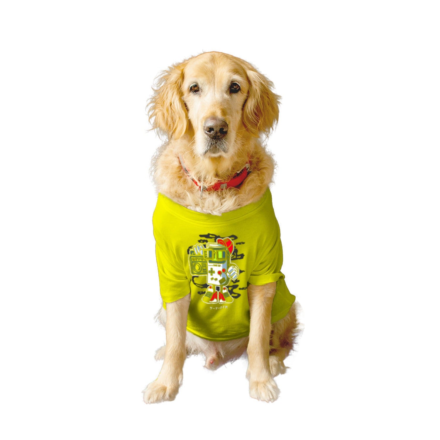 Ruse XX-Small (Chihuahuas, Papillons) / Yellow Ruse Basic Crew Neck "Game Kid" Printed Half Sleeves Dog Tee