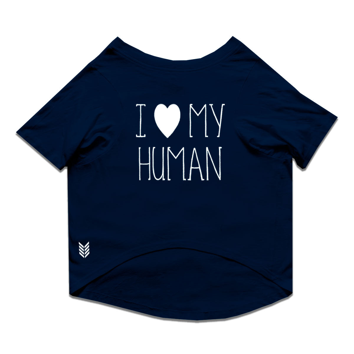 Ruse / i-love-my-human-crew-neck-dog-tee / Navy