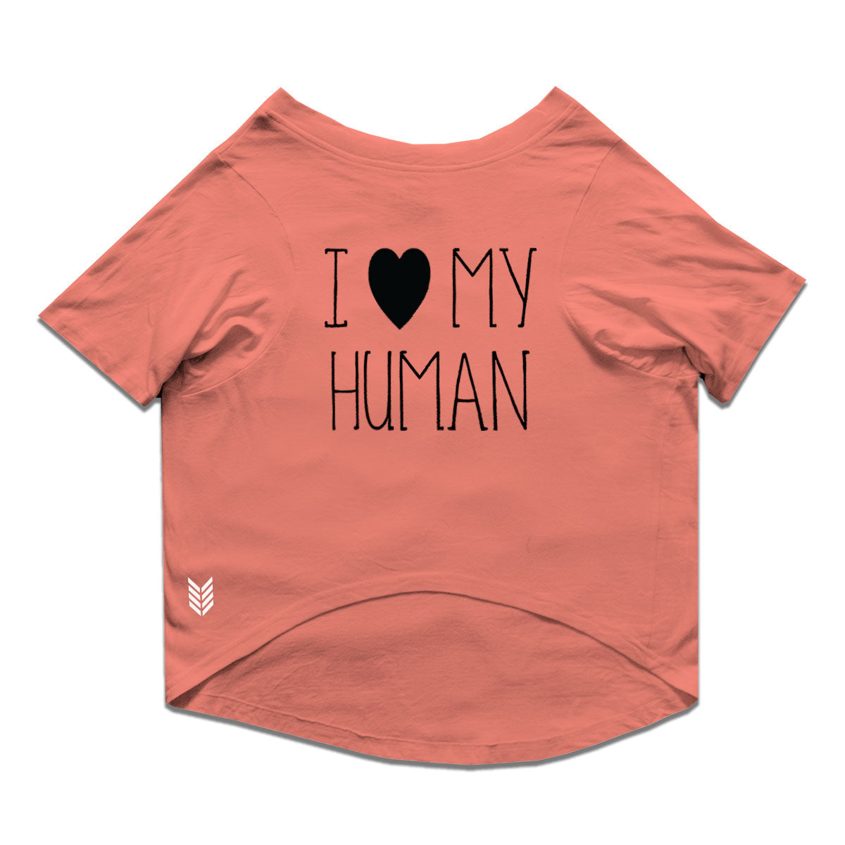 Ruse / i-love-my-human-crew-neck-dog-tee / Salmon