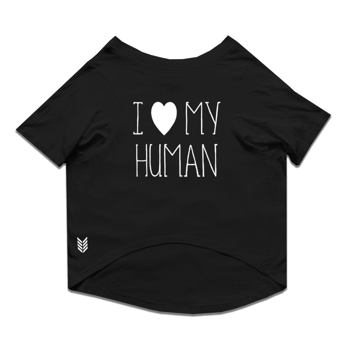 Ruse / i-love-my-human-crew-neck-dog-tee / Black