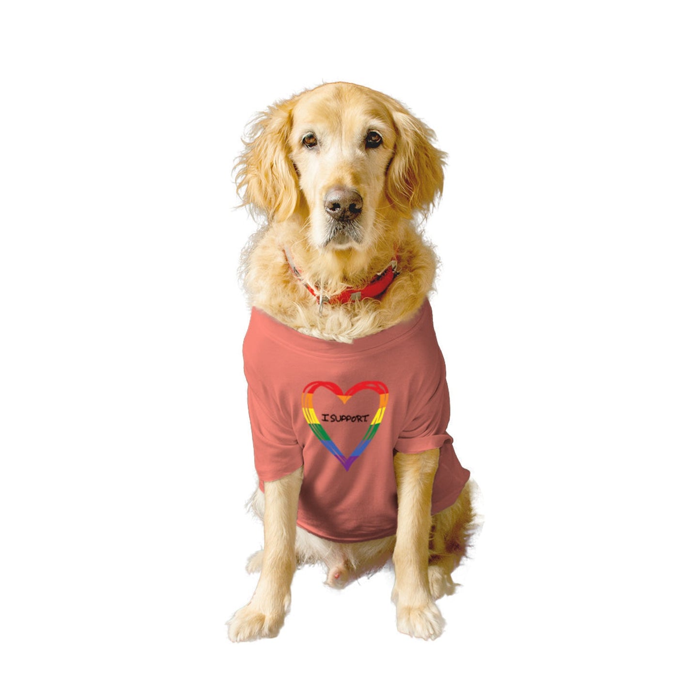 Ruse XX-Small (Chihuahuas, Papillons) / Salmon Ruse Basic Crew Neck "LGBTQ-2" Printed Half Sleeves Dog Tee