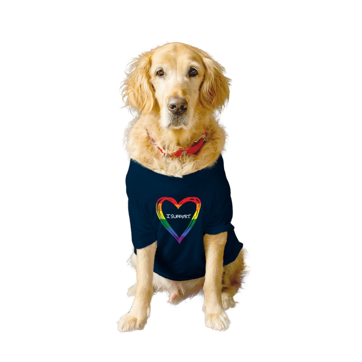 Ruse XX-Small (Chihuahuas, Papillons) / Navy Ruse Basic Crew Neck "LGBTQ-2" Printed Half Sleeves Dog Tee