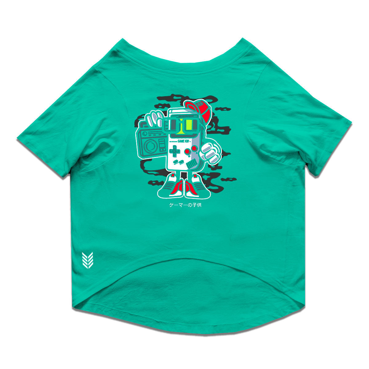 Ruse / Aqua Green Ruse Basic Crew Neck "Game Kid" Printed Half Sleeves Dog Tee12