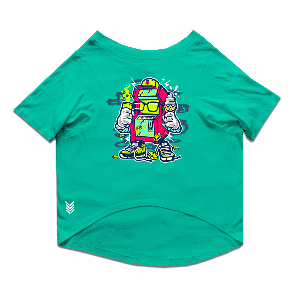 Ruse / Aqua Green Ruse Basic Crew Neck "GAME MACHINE" Printed Half Sleeves Dog Tee10