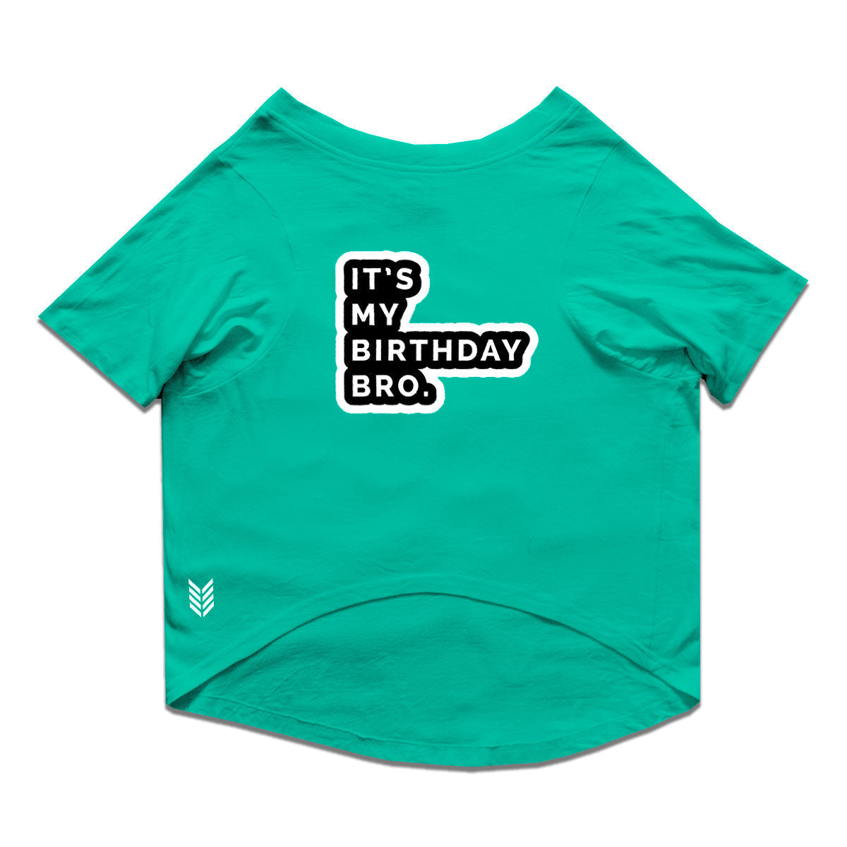 Ruse / Aqua Green Ruse Basic Crew Neck "It's My Birthday Bro" Printed Half Sleeves Dog Tee10