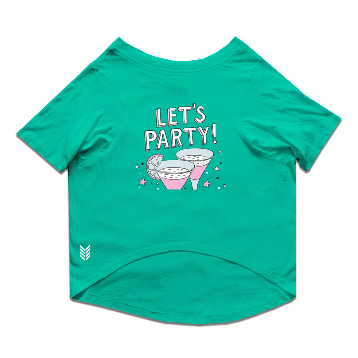 Ruse / Aqua Green Ruse Basic Crew Neck "Let's Party" Printed Half Sleeves Dog Tee13