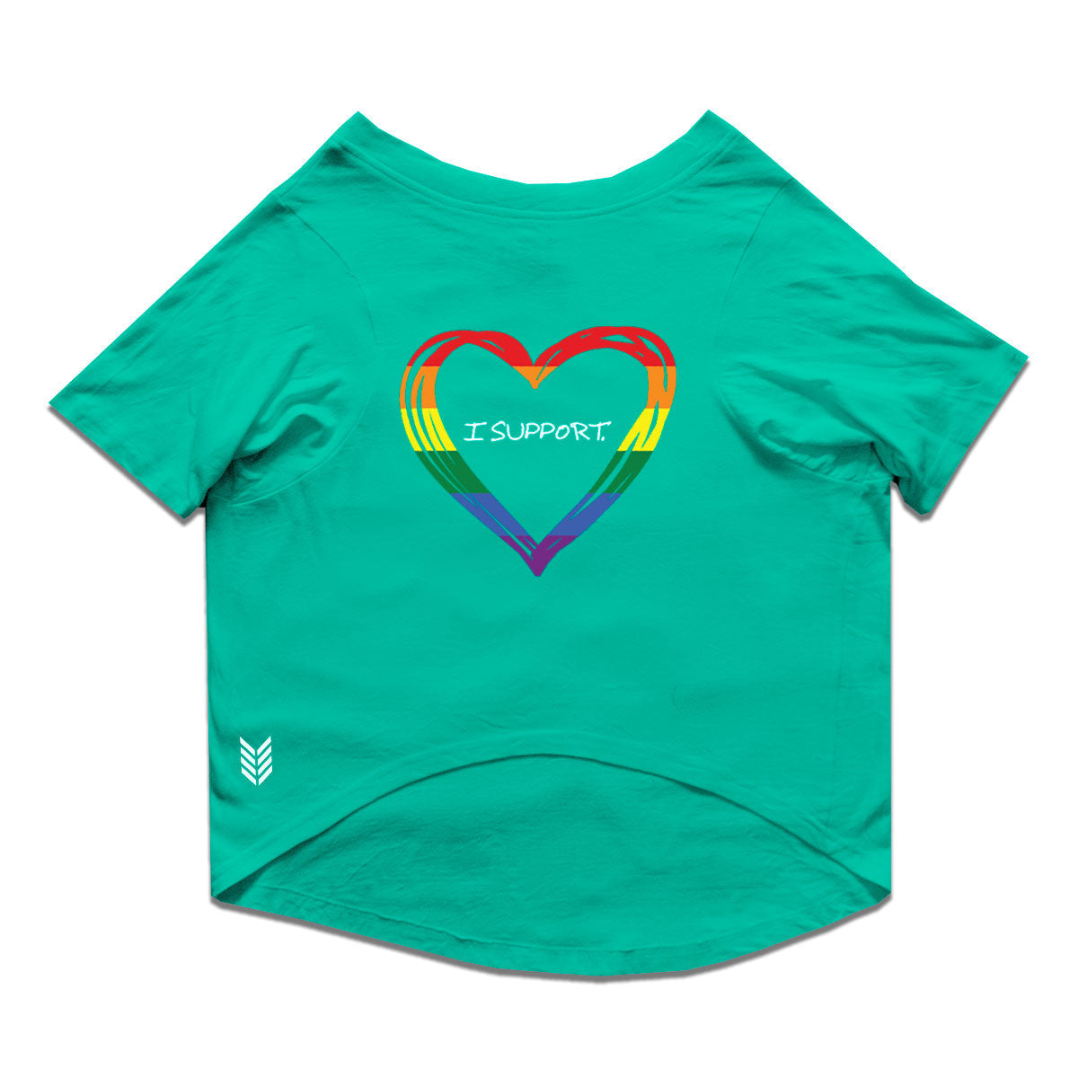 Ruse  / Aqua Green Ruse Basic Crew Neck "LGBTQ-2" Printed Half Sleeves Dog Tee12