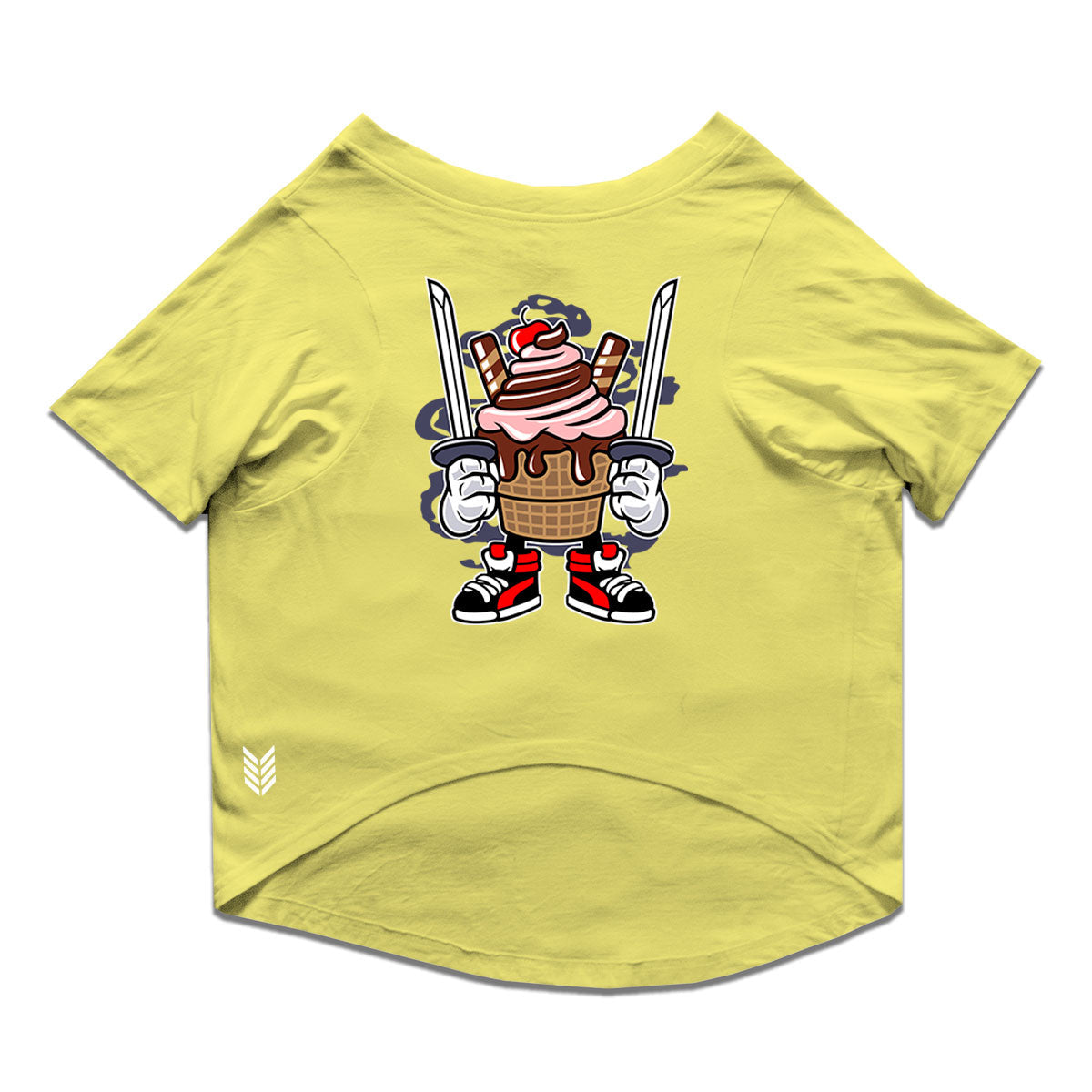 Ruse  / Lemon Tonic Ruse Basic Crew Neck "Ice Cream Ninja" Printed Half Sleeves Dog Tee10