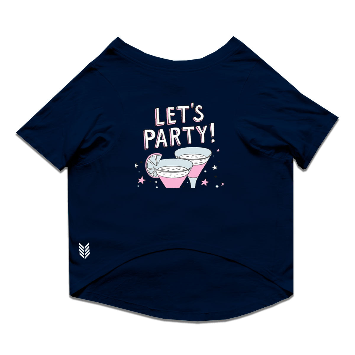 Ruse / Navy Ruse Basic Crew Neck "Let's Party" Printed Half Sleeves Dog Tee14