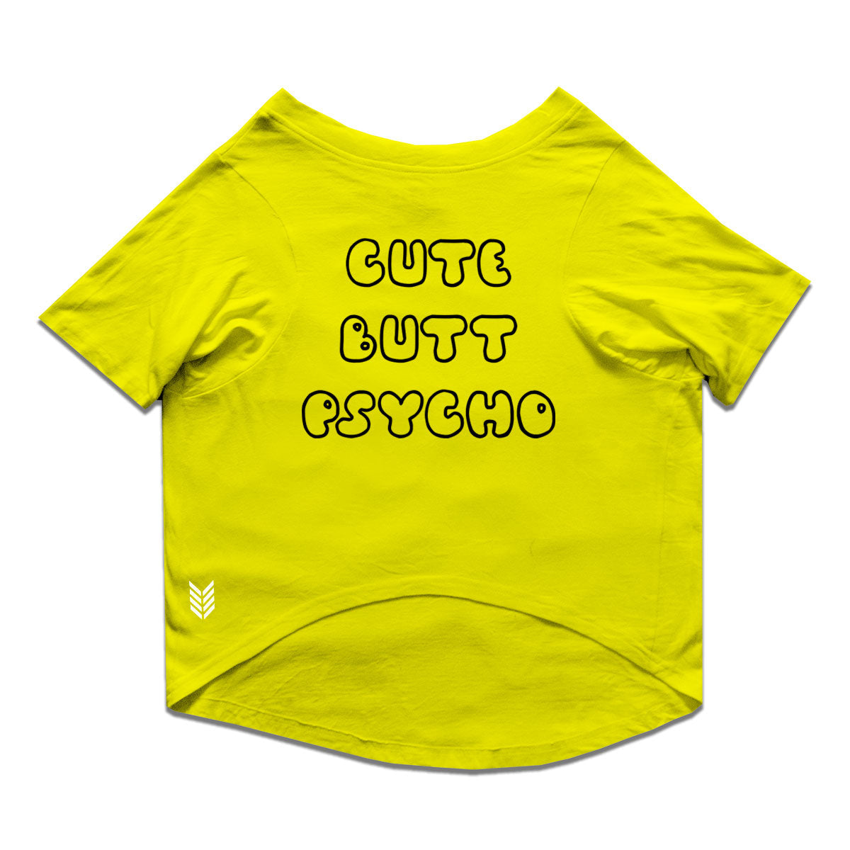 Ruse / Yellow Ruse Basic Crew Neck "CUTE BUTT PSYCHO" Printed Half Sleeves Dog Tee9