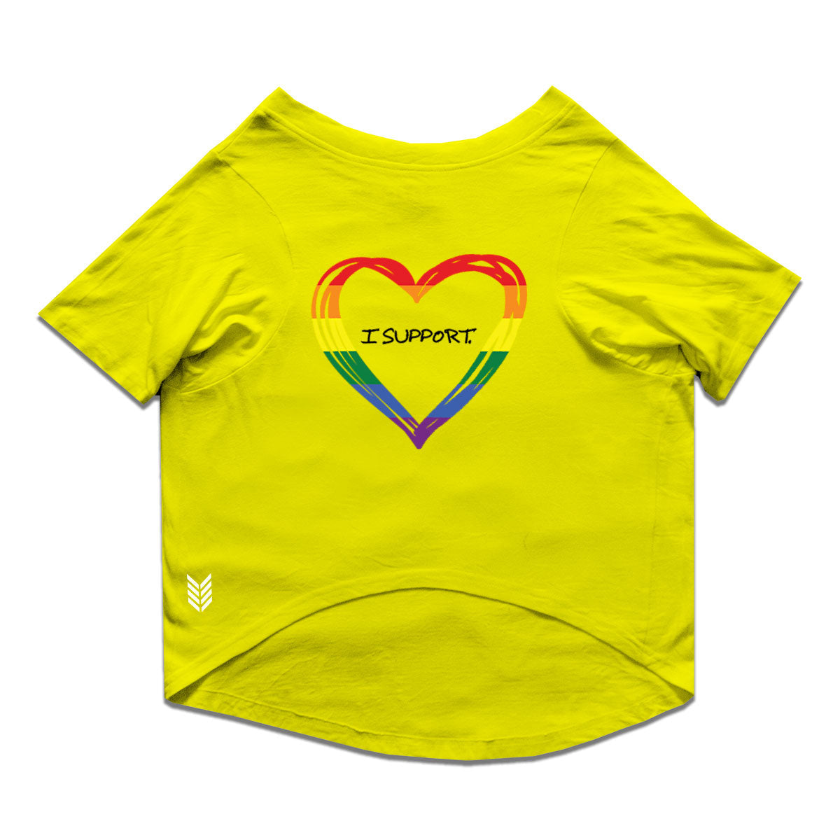 Ruse  / Yellow Ruse Basic Crew Neck "LGBTQ-2" Printed Half Sleeves Dog Tee11