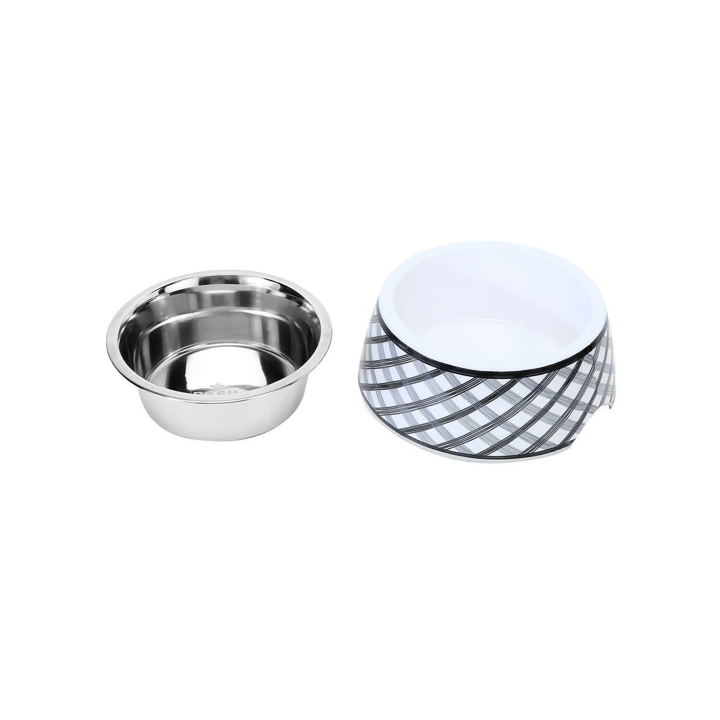 Basil - Melamine Check Printed Bowl For Dogs